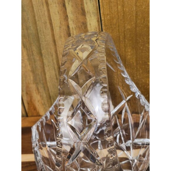 Vintage Polonia Lead Crystal Basket Vase Made In Poland - Picture 6 of 9